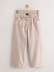 Pink Tie-Waist Cropped Wide Leg Jeans - Image 5 of 8
