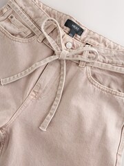 Pink Tie-Waist Cropped Wide Leg Jeans - Image 6 of 8