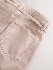 Pink Tie-Waist Cropped Wide Leg Jeans - Image 7 of 8