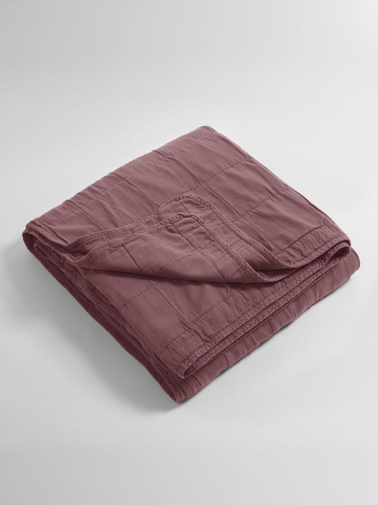 Secret Linen Store Vintage Rose Finn 100% Cotton Quilted Throw - Image 4 of 4 Secret Linen Store Vintage Rose Finn 100% Cotton Quilted Throw - Image 4 of 4