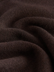 Chocolate Brown Roll Edge Knitted Mini Dress With Wool - Image 7 of 7