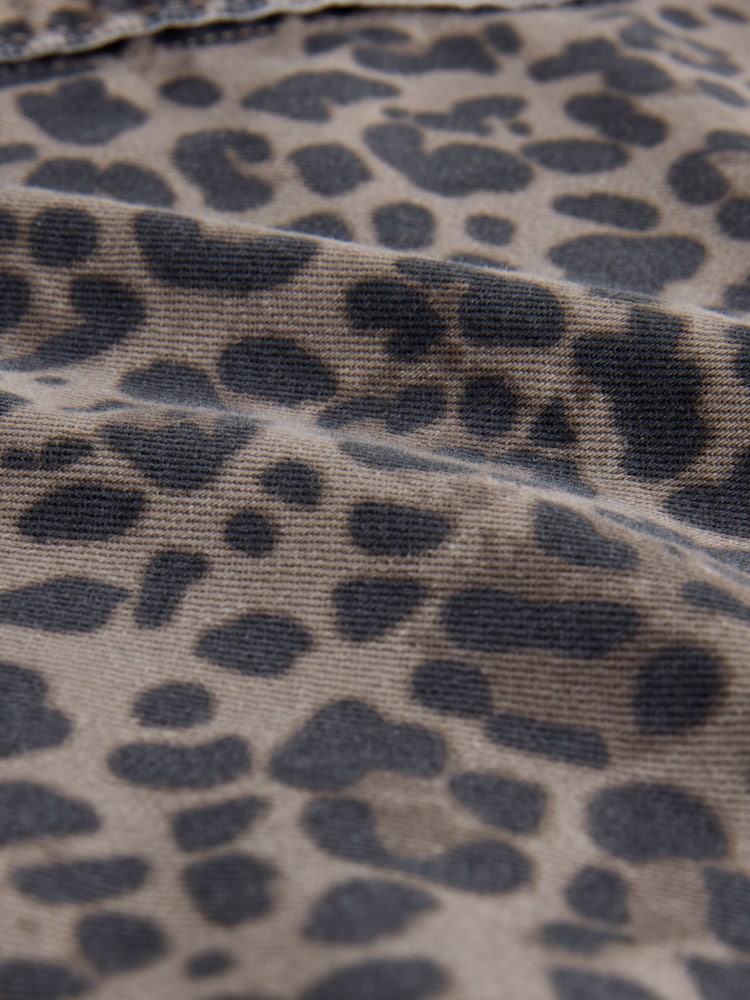 Leopard Print Oversize Denim Shirt - Image 3 of 3