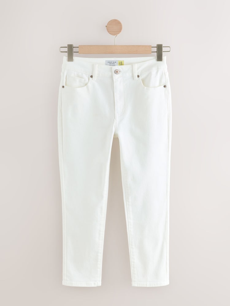 White Authentic Denim Cropped Capri Jeans - Image 1 of 3