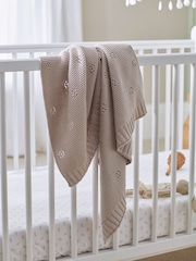 Secret Linen Store Mink Baby Bailey 100% Organic Cotton Knitted Blanket - Image 1 of 4