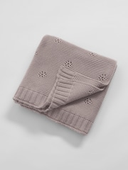 Secret Linen Store Mink Baby Bailey 100% Organic Cotton Knitted Blanket - Image 4 of 4