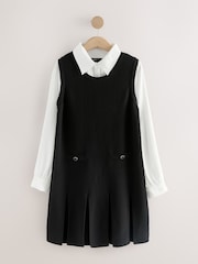 Black Pinafore Layered Knitted Dress - Image 5 of 7