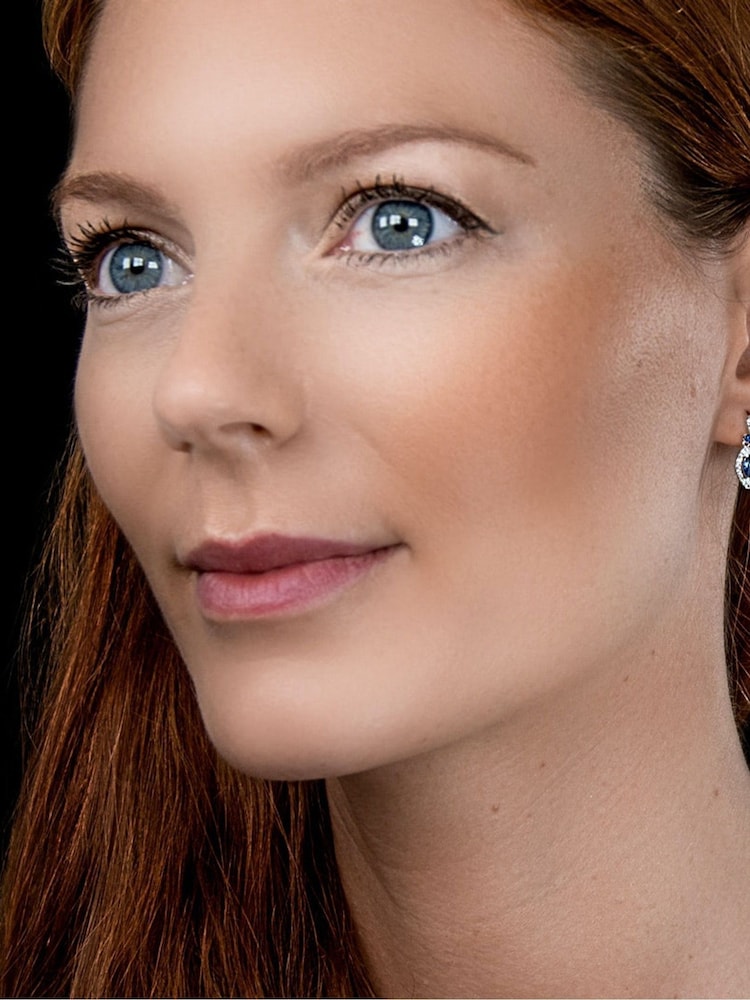 The Diamond Store Blue Stellato Collection Sapphire and Diamond Earrings 0.18ct 9K White Gold Tone - Image 2 of 4