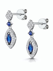 The Diamond Store Blue Stellato Collection Sapphire and Diamond Earrings 0.18ct 9K White Gold Tone - Image 3 of 4
