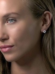 The Diamond Store Black Diamond and Diamond Squares Earrings in 9K WG - Image 4 of 5