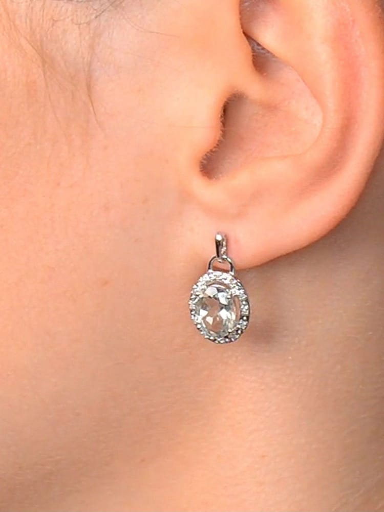 The Diamond Store Blue Aquamarine 3.69CT And Diamond 9K White Gold Tone Earrings - Image 5 of 5 The Diamond Store Blue Aquamarine 3.69CT And Diamond 9K White Gold Tone Earrings - Image 5 of 5