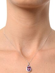 The Diamond Store 9K White Gold 2.34ct Purple Amethyst And Diamond Pendant Necklace - Image 4 of 5