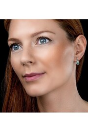 The Diamond Store Green Stellato Collection Emerald and Diamond Earrings 0.18ct 9K White Gold Tone - Image 4 of 5