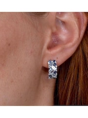 The Diamond Store Blue Topaz Sapphire and Diamond Stellato Earrings in 9K White Gold Tone - Image 5 of 6