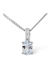The Diamond Store Blue 0.34CT And Diamond Pendant Necklace in 9K White Gold - Image 1 of 5