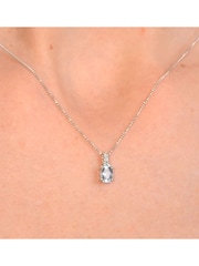 The Diamond Store Blue 0.34CT And Diamond Pendant Necklace in 9K White Gold - Image 3 of 5