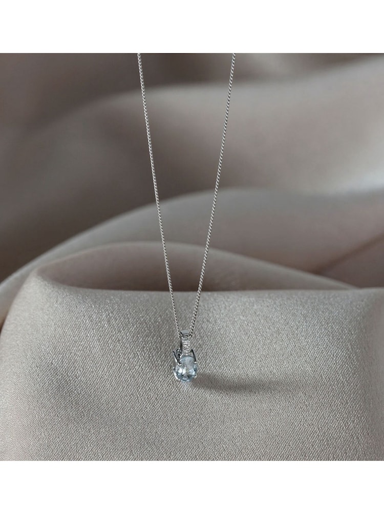 The Diamond Store Blue 0.34CT And Diamond Pendant Necklace in 9K White Gold - Image 5 of 5