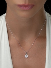 The Diamond Store 9K White Gold 0.50ct H/Si Lab Diamond Halo Pendant Necklace - Image 2 of 4