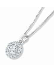 The Diamond Store 9K White Gold 0.50ct H/Si Lab Diamond Halo Pendant Necklace - Image 3 of 4