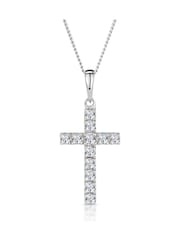 The Diamond Store White 0.22CT Cross Pendant Necklace in 9KGold - Image 1 of 3