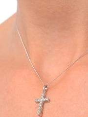 The Diamond Store White 0.22CT Cross Pendant Necklace in 9KGold - Image 3 of 3