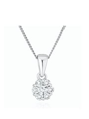 The Diamond Store 9K White Gold 0.25ct H/Si Lab Diamond Cluster Pendant Necklace - Image 4 of 5