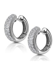 The Diamond Store 925 Silver Lab Diamond Pave 0.33ct Huggie Earrings - Image 3 of 5