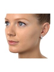 The Diamond Store 925 Silver Lab Diamond Pave 0.33ct Huggie Earrings - Image 4 of 5