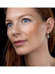 The Diamond Store 9K White Gold Stellato Blue Topaz and 0.03ct Diamond Earrings - Image 4 of 6