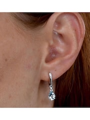 The Diamond Store 9K White Gold Stellato Blue Topaz and 0.03ct Diamond Earrings - Image 5 of 6