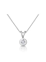 The Diamond Store 9K White Gold 0.05ct Diamond Solitaire Pendant Necklace - Image 1 of 5