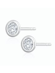 The Diamond Store 9K White Gold 0.30ct Lab Diamond Rub Over Stud Earrings - 5.2mm - Image 3 of 5