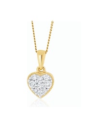 The Diamond Store 9K Yellow Gold 0.25ct H/Si Lab Diamond Heart Pendant Necklace - Image 1 of 6