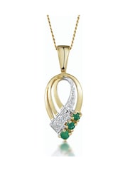 The Diamond Store 9K Yellow Gold 2.25mm And Diamond Pendant Necklace - Image 1 of 4
