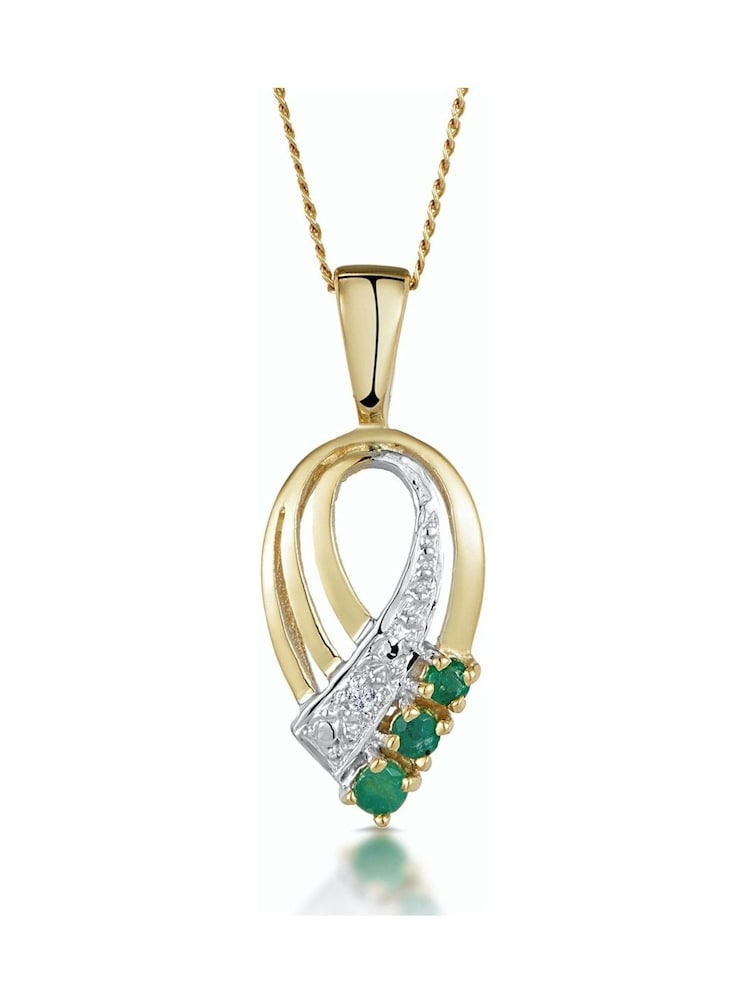 The Diamond Store 9K Yellow Gold 2.25mm And Diamond Pendant Necklace - Image 1 of 4