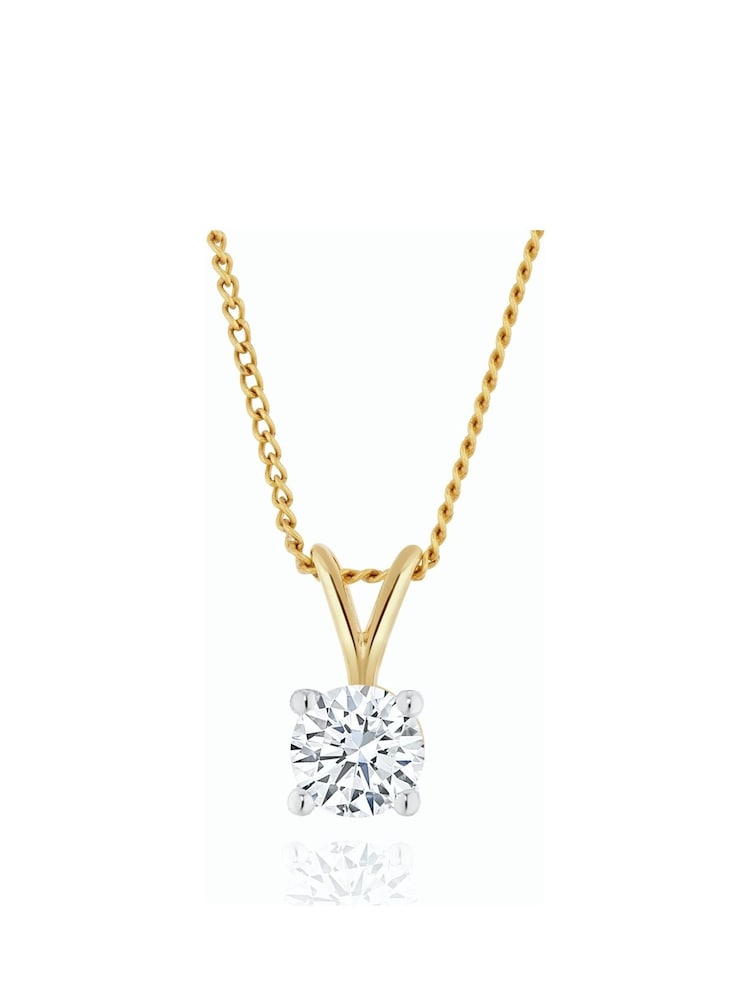 The Diamond Store 9K Yellow Gold 0.33ct H/Si Lab Diamond Solitaire Pendant Necklace - Image 1 of 5