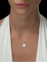 The Diamond Store 9K White Gold Triple Halo 0.50ct H/Si Lab Diamond Pendant Necklace - Image 3 of 5