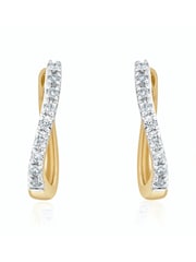 The Diamond Store 9K Gold 0.11ct Diamond Hoop Earrings - Image 1 of 5