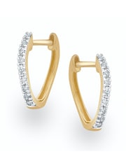 The Diamond Store 9K Gold 0.11ct Diamond Hoop Earrings - Image 3 of 5