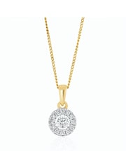 The Diamond Store 9K Gold 0.25ct H/Si Lab Diamond Halo Pendant Necklace - Image 5 of 6