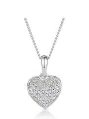 The Diamond Store 9K White Gold 0.09ct Heart Pendant Necklace - Image 1 of 4