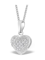 The Diamond Store 9K White Gold 0.09ct Heart Pendant Necklace - Image 3 of 4