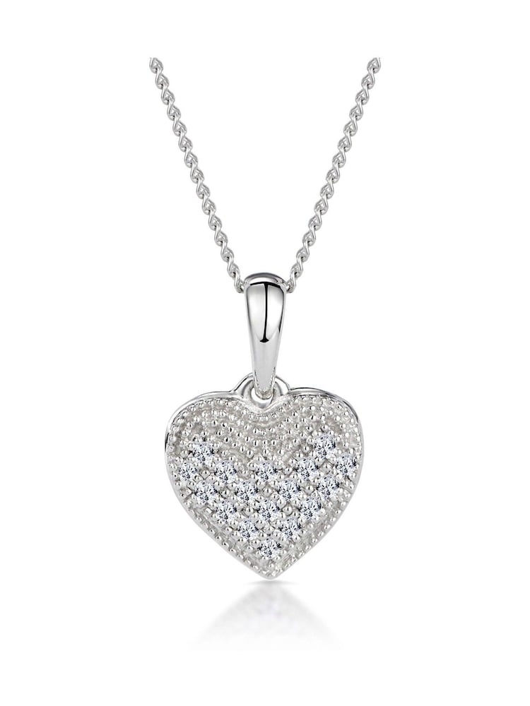The Diamond Store 9K White Gold 0.09ct Heart Pendant Necklace - Image 4 of 4