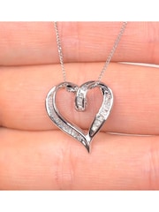 The Diamond Store 9K White Gold 0.33ct Diamond Heart Pendant Necklace - Image 3 of 5