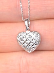 The Diamond Store White Lab Diamond 0.50ct in 925 Silver Heart Pendant Necklace - Image 4 of 6
