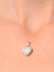The Diamond Store White Lab Diamond 0.50ct in 925 Silver Heart Pendant Necklace - Image 5 of 6