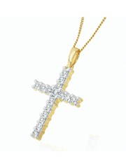 The Diamond Store 9K Yellow Gold 0.50ct H/Si Lab White Diamond Cross Pendant Necklace Claw Set - Image 5 of 5