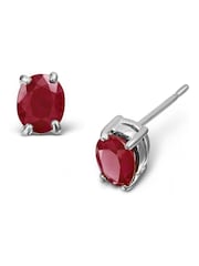 The Diamond Store 9K White Gold 0.73ct Ruby Stud Earrings - Image 1 of 3