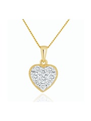 The Diamond Store 9K Yellow Gold 0.50ct H/Si Lab Diamond Pave Heart Pendant Necklace - Image 4 of 5