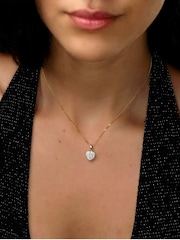The Diamond Store 9K Yellow Gold 0.50ct H/Si Lab Diamond Pave Heart Pendant Necklace - Image 5 of 5