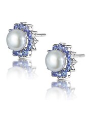 The Diamond Store 9K White Gold Tanzanite And Pearl Earrings - Image 3 of 6